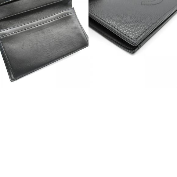 CHANEL Coco Mark Zip Long Wallet Bi-fold Leather Black - Picture 11 of 11